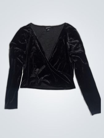 Monkl Black Velvet Top