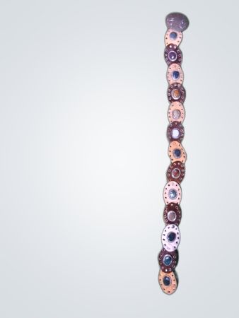 Multi-colored Stone and Metal Bracelet