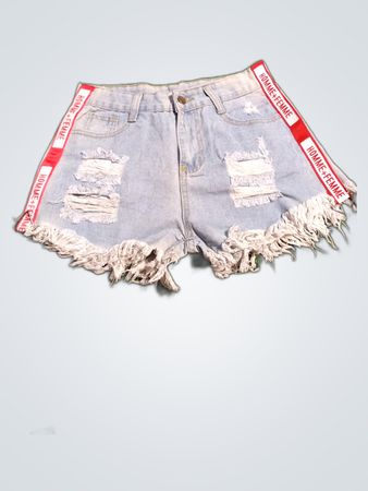 Homme+Femme Distressed Denim Shorts