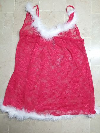 Pink Lace Lingerie Top with Fur Trim