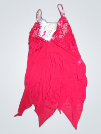 Red Lace Chemise with Feathers