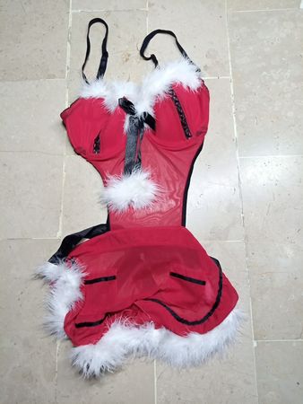 Closer Red Santa Lingerie Teddy