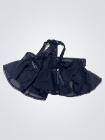 Black Lace-Trimmed Babydoll