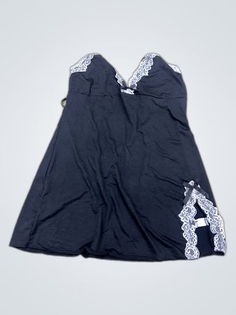 Black Chemise with Lace Trim