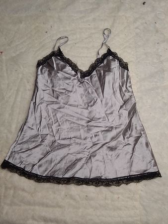Gray Camisole with Black Lace