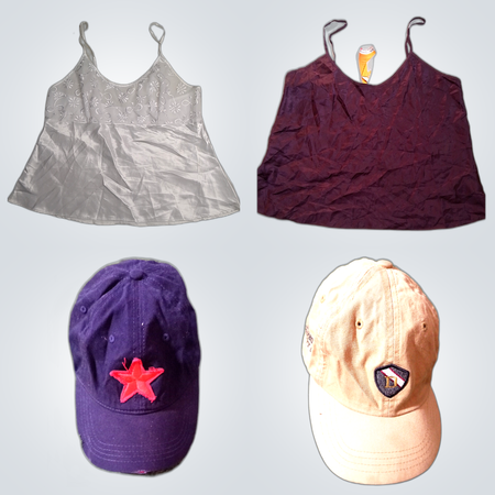 Slip tops and baseball caps