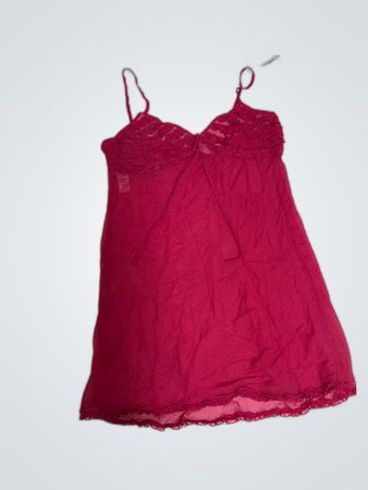 Zara Red Lace Trim Slip Dress