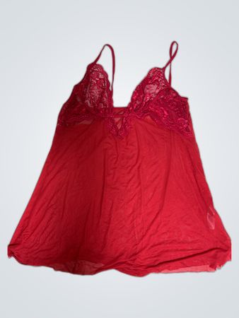 Red Lace Trimmed Chemise