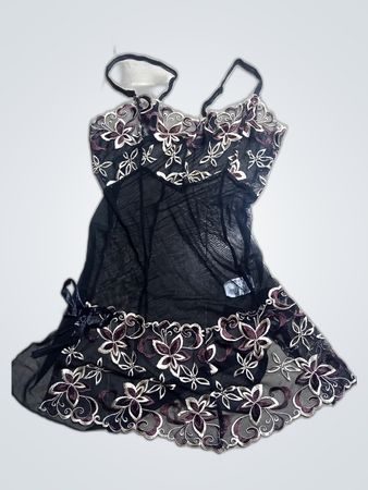 Black Floral Lace Chemise
