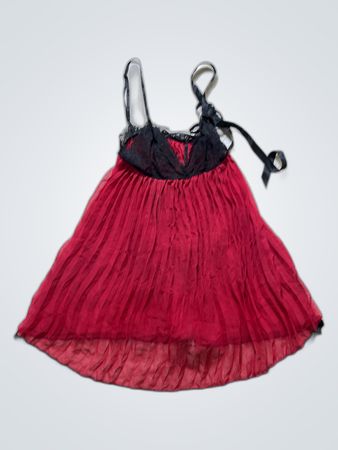 La Senza Red Lace Trim Chemise