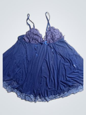 Secret Possessions Navy Lace Slip Dress