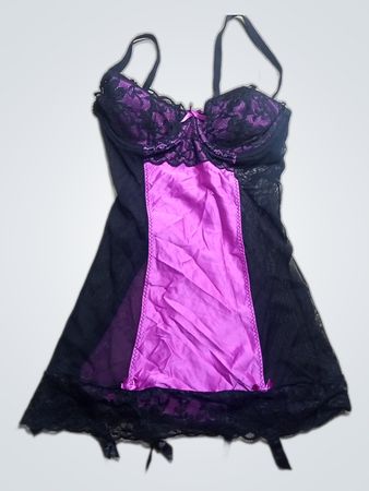 Ann Summers Black and Purple Chemise