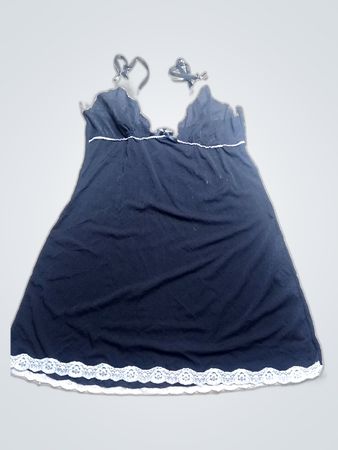 Black Chemise with Lace Trim