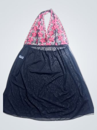Black Dress with Floral Pattern