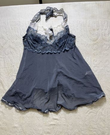 Gray Lace Trim Chemise