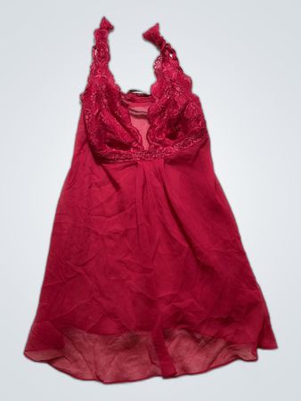 La Senza Red Lace Trim Chemise
