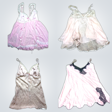 Conjunto de vestido de encaje Y2K