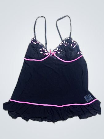Black Lace-Trimmed Chemise