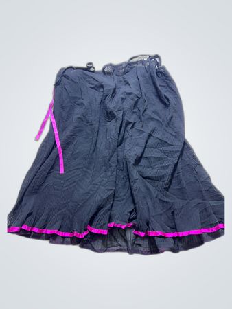 Velvet Black Skirt with Pink Trim
