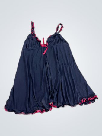 Black Sleeveless Dress with Red Trim