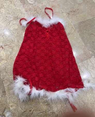 Red Lace Santa Apron