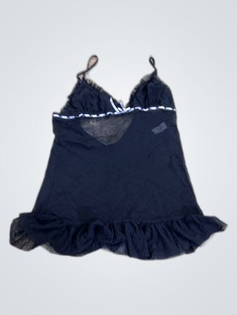 Black Ruffled Cami Top