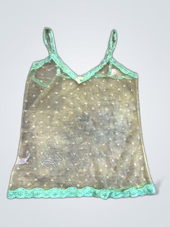 Secret Womens Green Lace Trim Camisole