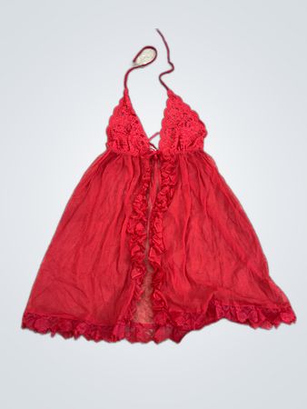 Red Lace Trim Chemise