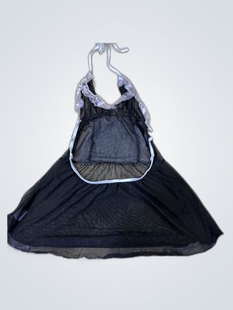 Black Lace-Trimmed Chemise