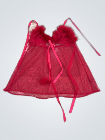 Red Mesh Lingerie Set