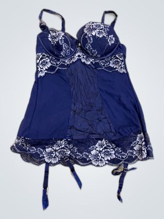 Blue Lace-Trimmed Chemise