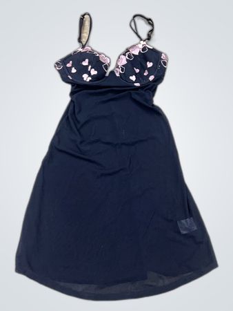 Black Dress with Pink Hearts