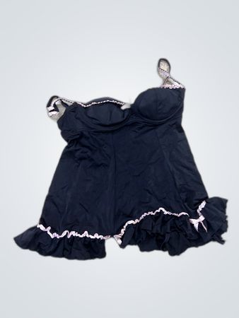 Ann Summers Black Chemise with Pink Trim