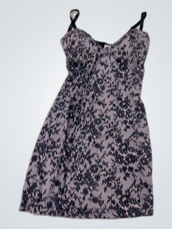 Gray and Black Floral Dress