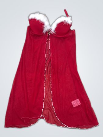 Red Santa Chemise with Fur Trim
