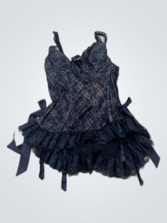 La Senza Black Lace Sheer Blouse