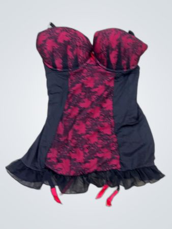 Ann Summers Red and Black Lace Dress