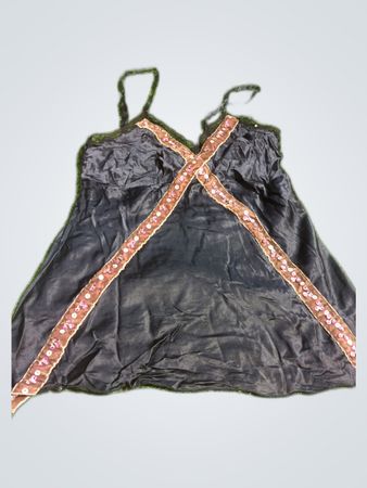 Black Camisole with Brown Trim