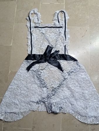 Lovehoney Costumes White Lace Plus Size Slip Dress