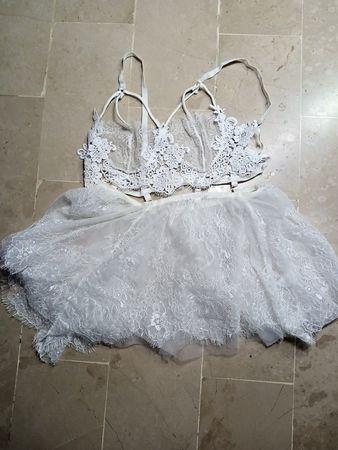 Lascana White Lace Mini Dress
