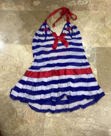Ann Summers Blue and White Striped Dress