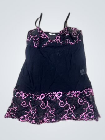 Evie Black and Pink Lace Trim Camisole