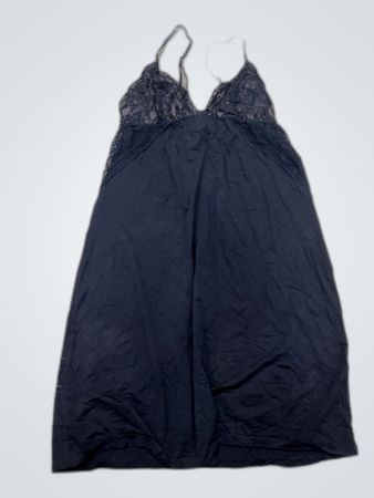 Black Lace Trimmed Nightdress