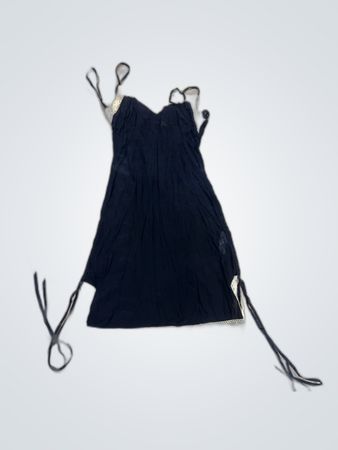 Black Dress with White Lace Trim