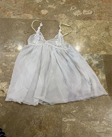 White Lace Trim Chemise