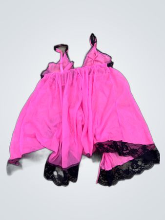 Pink Lace-Trimmed Chemise
