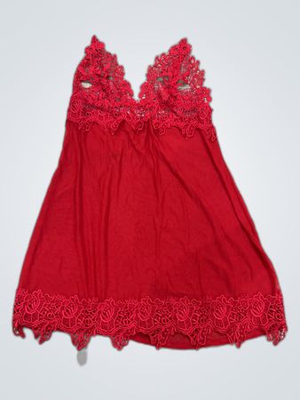 Red Lace Trim Chemise