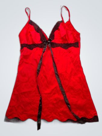 Red Lace Trim Chemise