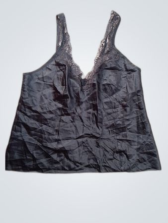 Marques & Spencer Débardeur en satin avec bord en dentelle noire