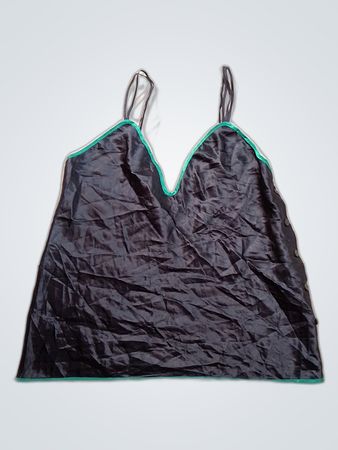 St. Michael Black Satin Cami Top